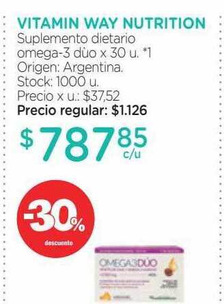 Farmacity Vitamin way nutrition suplemento dietario omega-3 duo -30% descuento oferta