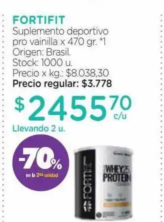 Farmacity Fortifit suplemento deportivo pro vainilla oferta