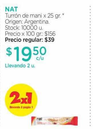 Farmacity Nat turrón de mani oferta