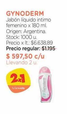 Farmacity Gynoderm jabón liquido intimo femenino oferta