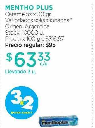 Farmacity Mentho plus caramelos oferta