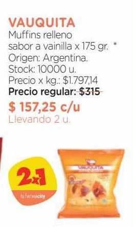 Farmacity Vauquita muffins relleno sabor a vainilla oferta