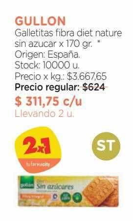 Farmacity Gullon galletitas fibra diet nature sin azucar oferta