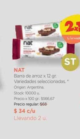 Farmacity Nat barra de arroz oferta