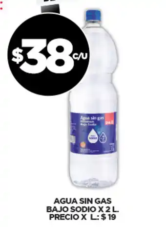 Supermercados DIA Sodio Agua Sin Gas Bajo x 2L oferta