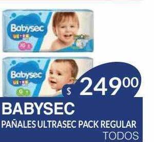 Masivos Babysec pañales ultrasec pack regular oferta
