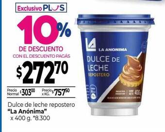 La Anonima Dulce de leche repostero oferta