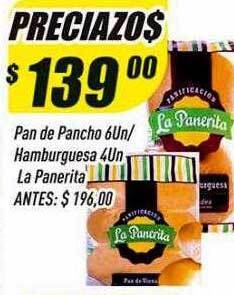 Supermercados Comodin Pan de pancho 6 hamburguesa 4 la panerita oferta