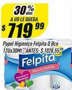 Supermercados Comodin Papel higienico felpita q bco oferta