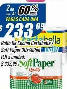 Supermercados Comodin Rollo de cocina cartabella soft paper oferta