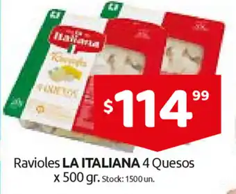 La Italiana 4 Quesos Ravioles x 500gr