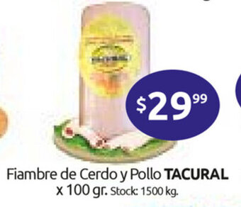 Cordiez Tacural Fiambre de Cerdo y Pollo x 100gr oferta