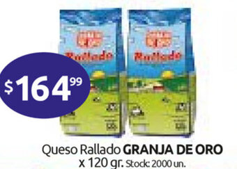 Cordiez Granja de Oro Queso Rallado x 120gr oferta