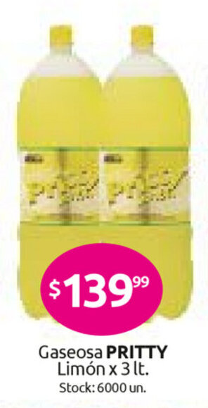 Cordiez Pritty Gaseosa Limón x 3lt oferta