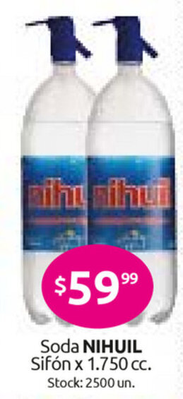 Cordiez Nihuil Soda Sifón x 1.750cc oferta