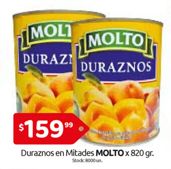 Cordiez Molto Duraznos en Mitades x 820gr. oferta