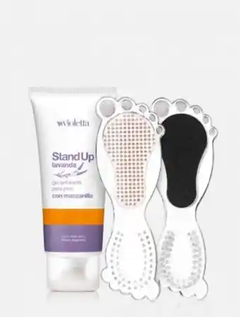 Violetta Fabiani Set gel exfoliante de lavanda para pies + cepillo 3 funciones oferta