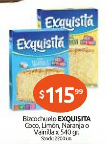 Cordiez Exquisita Bizcochuelo Coco, Limón, Naranja o Vainilla x 540gr oferta