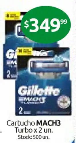 Cordiez Gillette Mach3 Turbo Cartucho x 2un oferta