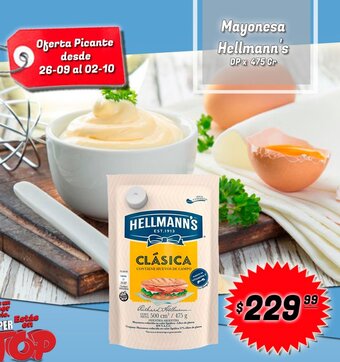 Supermercados Top Mayonesa Hellmann's oferta