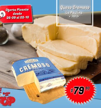 Supermercados Top Queso Cremoso La Paulina oferta