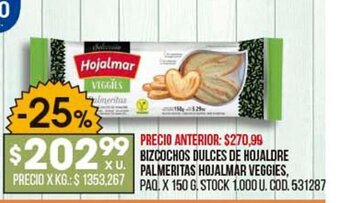 Coto Bizcochos Dulces De Hojaldre Palmeritas Hojalmar Veggies oferta