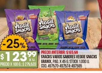 Coto Snacks Varios Sabores Veggie Snacks Granix oferta