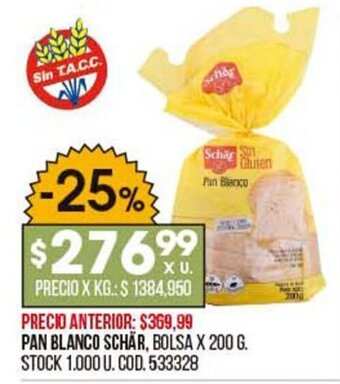 Coto Pan Blanco Schär oferta