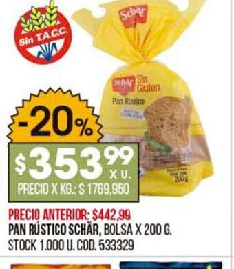 Coto Pan Rústico Schär oferta