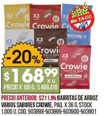 Coto Barritas de Arroz Varios Sabores Crowne oferta