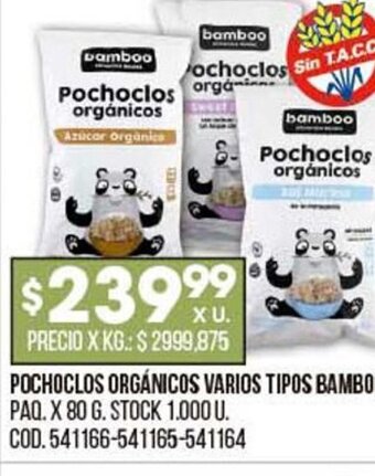 Coto Pochoclos Orgánicos Varios Tipos Bamboo oferta