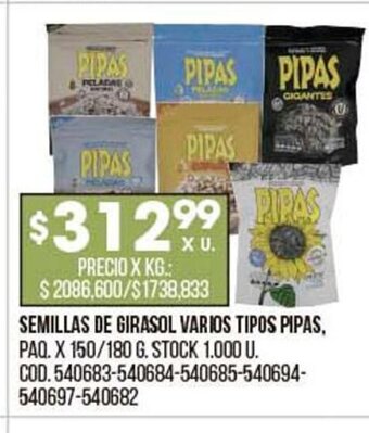 Coto Semillas de Girasol Varios Tipos Pipas oferta