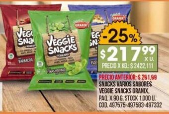 Coto Snacks Varios Sabores Veggie Snacks Granix oferta