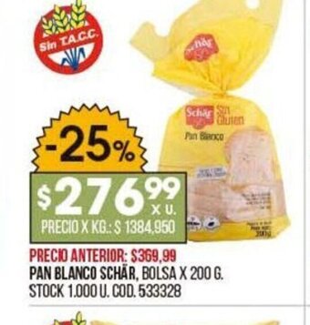Coto Pan Blanco Schär oferta
