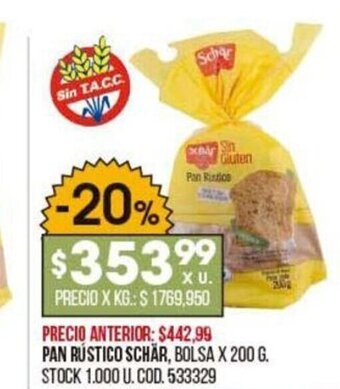 Coto Pan Rústico Schär oferta