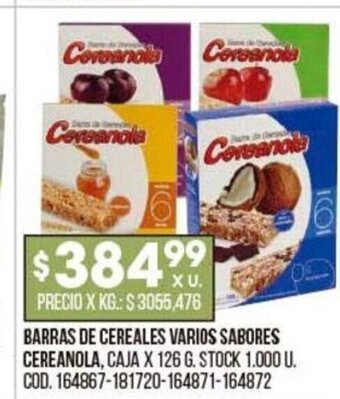 Coto Barras de Cereales Varios Sabores Cereanola oferta