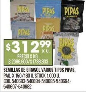 Coto Semillas de Girasol Varios Tipos Pipas oferta