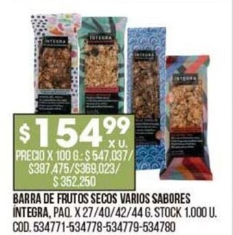 Coto Barra de Frutos Secos Varios Sabores Integra oferta
