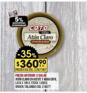 Coto Atún claro en aceite y agua coto oferta