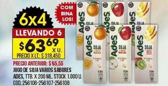 Coto Jugo de soja varios sabores ades oferta