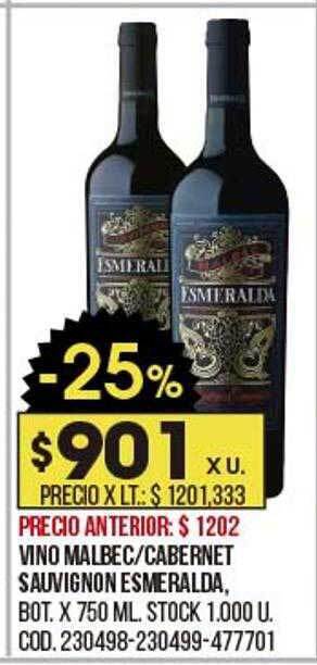 Coto Vino malbec cabernet sauvignon esmeralda oferta