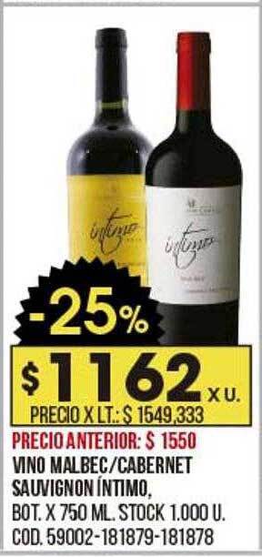 Coto Vino malbec cabernet sauvignon íntimo oferta
