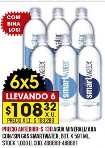 Coto Agua mineralizada con sin gas smartwater oferta