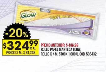Coto Rollo papel manteca glow oferta