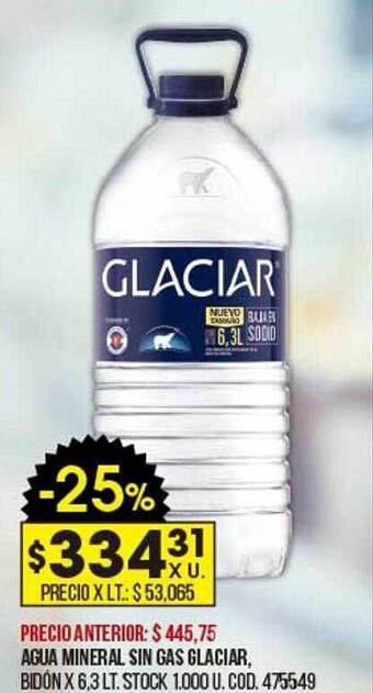Coto Agua mineral sin gas glaciar oferta