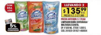 Coto Limpiador baño antigrasa multiusos ecovita oferta