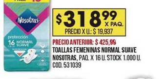 Coto Toallas femeninas normal suave nosotras oferta