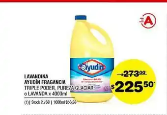 Atomo Conviene Ayudín Fragancia Triple Poder, Pureza Glaciar O Lavanda Lavandina x 400ml oferta