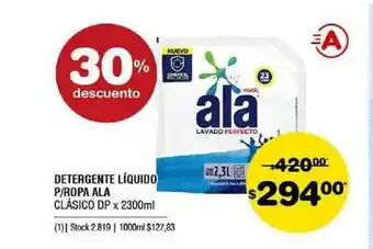 Atomo Conviene Ala Clásico Detergente Líquido P-Ropa DP x 2300ml 30% Descuento oferta