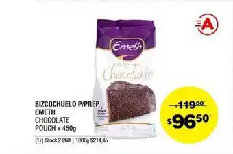 Atomo Conviene Emeth Chocolate Bizcochuelo P/Prep. Pouch x 450g oferta